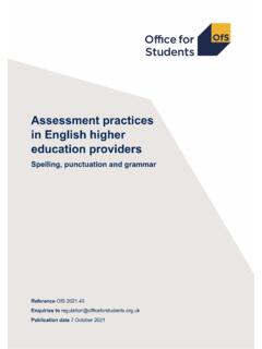 Assessment practices in English higher education providers
