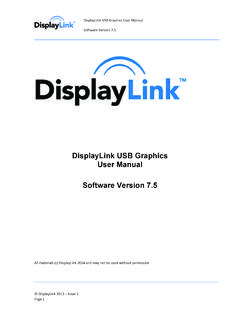 DisplayLink USB Graphics User Manual Software …