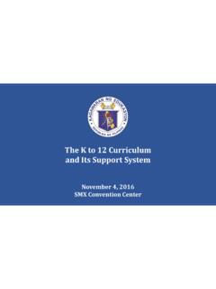 The K to 12 Curriculum and Its Support System