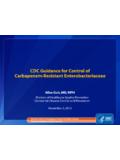 CDC Guidance for Control of Carbapenem-Resistant ...