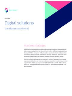 overview Digital solutions - Genpact