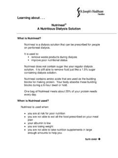 Nutrineal - A Nutritious dialysis solution