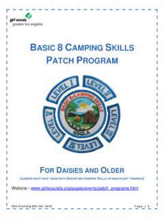 Basic 8 Camping Skills Patch Program - GIRLSCOUTSLA