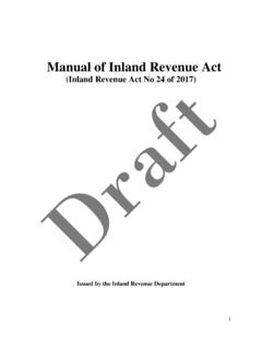 Manual of Inland Revenue Act - IRD