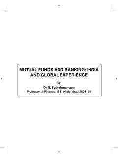 MUTUAL FUNDS AND BANKING: INDIA AND …