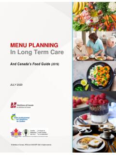 MENU PLANNING In Long Term Care - Dietitians of Canada