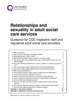 Relationships and sexuality in adult social care services