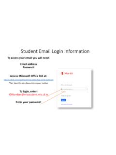 Student Email / Login Info.
