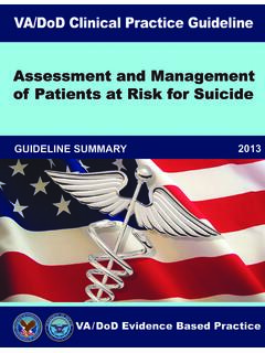 VA/DoD Clinical Practice Guideline for Assessment and ...
