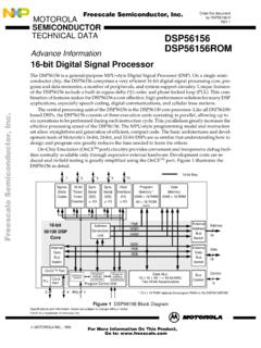 DSP56156 16-Bit Digital Signal Processor - nxp.com