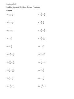 Multiplying and Dividing Signed Fractions