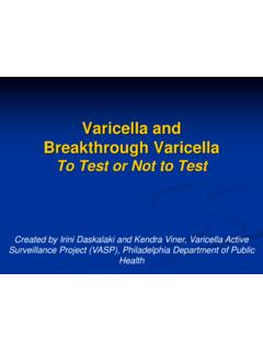 Varicella and Breakthrough Varicella To Test or Not to Test