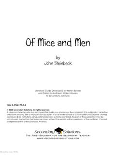 Of Mice and Men - Chandler Unified School District