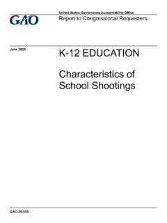 Characteristics of School Shootings - GAO