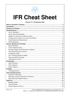 IFR Cheat Sheet - weflyplanes.com.au