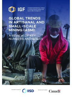 GLOBAL TRENDS IN ARTISANAL AND SMALL-SCALE MINING …