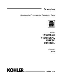 Residential/Commercial Generator Sets - Kohler Co.