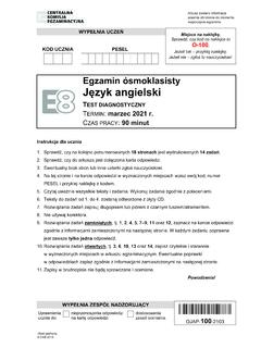 Egzamin &#243;smoklasisty Język angielski