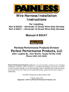 Wire Harness Installation Instructions - Painless Performance