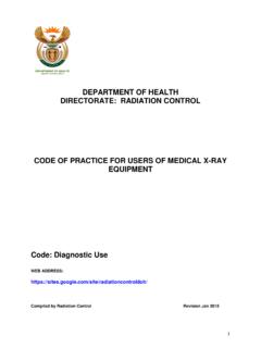 DEPARTMENT OF HEALTH DIRECTORATE ... - Radiation Safe