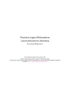 Tractatus Logico-Philosophicus - UMass