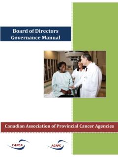 Governance Manual cover - CAPCA