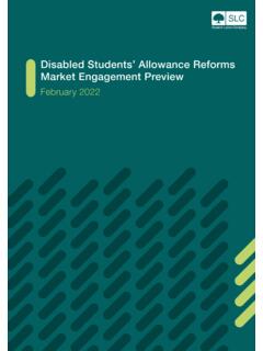 Disabled Students’ Allowance Reforms Market Engagement …