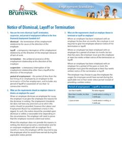 Notice of Dismissal, Layoff or Termination