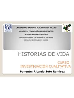 HISTORIAS DE VIDA - UNAM