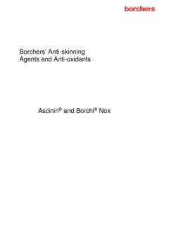 Borchers’ Anti-skinning Agents and Anti-oxidants