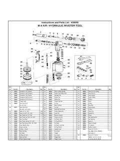 Instructions and Parts List - #39058 M-4 AIR / HYDRAULIC ...
