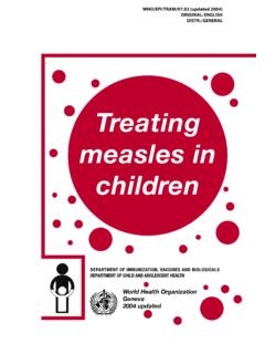 Treating measles in children - WHO