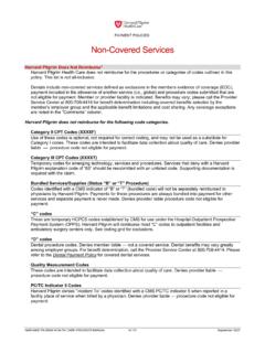 Non-Covered Services - Harvard Pilgrim Health Care