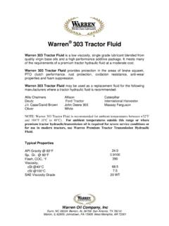 PDS - Warren 303 Tractor Fluid - Warren Oil …