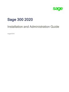 Sage 300 2020 Installation and Administration Guide