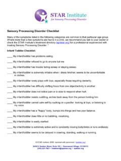 Sensory Processing Disorder Checklist