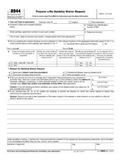 Form 8944 Preparer e-file Hardship Waiver Request