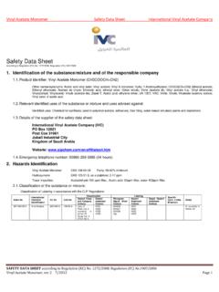 Vinyl Acetate Monomer Safety Data Sheet …