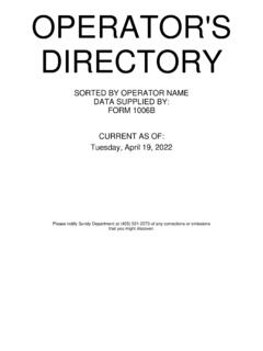 Operator Directory Listing - Oklahoma
