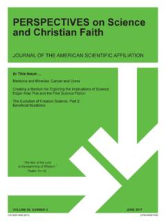 PERSPECTIVES on Science and Christian Faith - asa3.org