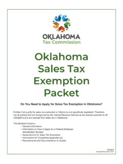 Packet E Oklahoma Sales Tax Exemption Packet