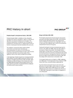 PKC history in short - Home Page - PKC Group