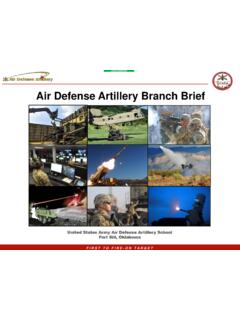 Air Defense Artillery Branch Brief - Fort Sill