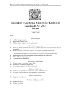 Education (Additional Support for Learning) (Scotland) Act ...