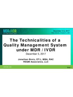 The Technicalities of a Quality Management …
