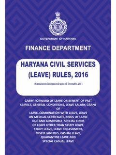 HARYANA CIVIL SERVICES (LEAVE) RULES, 2016