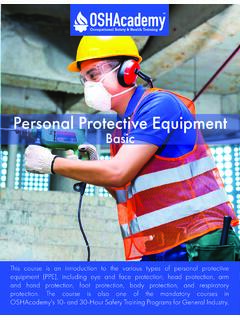 Personal Protective Equipment - OSHAcademy