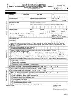 FORM INDIAN INCOME TAX RETURN Assessment Year ITR-3 …