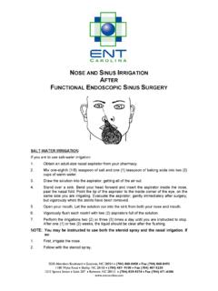 Nose and Sinus Irrigation after Functional …