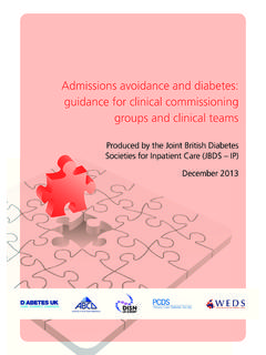 Admissions avoidance and diabetes: guidance for …